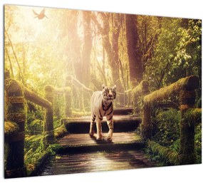 Tablou cu tigrul în djunglă (70x50 cm), în 40 de alte dimensiuni noi
