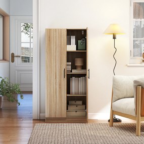 HOMCOM Dulap de Bucătărie Modern cu Rafturi Ajustabile și Uși Amortizate Lemn | Aosom Romania