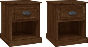 vidaXL Noptiere, 2 buc., stejar maro, 39x39x47,5 cm, lemn prelucrat