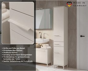 Dulap de baie crem înalt/îngust cu aspect mat 34x190 cm Laurino – Germania