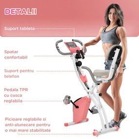Bicicleta pliabila 2 in 1, bicicleta fitness, bicicleta pentru sport 97x51x115cm HOMCOM | Aosom Romania