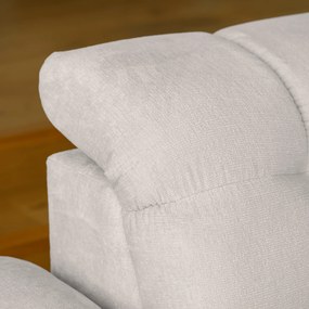 Set canapea extensibilă cu funcţie de extensie electrică, crem, pe dreapta, TOLLO L ROH