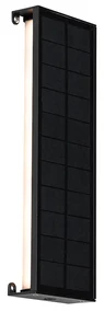 Aplică de perete exterioară neagră 30 cm cu LED inclus, cu dimmer în 4 trepte și funcție solară - Serena