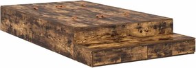 vidaXL Cadru de pat cu depozitare Stejar fumuriu 120 cm Lemn compozit