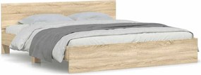vidaXL Cadru de pat cu tăblie, stejar sonoma, 160x200 cm