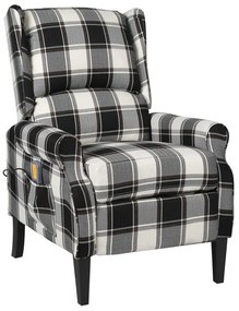 vidaXL Fotoliu de masaj rabatabil, multicolor, material textil