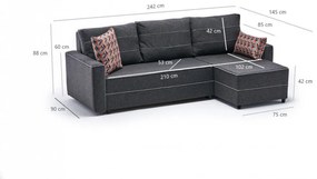 Coltar extensibil Ece Right, Antracit