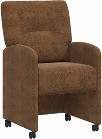 vidaXL Scaune de dining cu roți cu roți 2 pcs Maro 57 x 67 x 95 cm