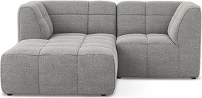 Colțar gri cu tapițerie din țesătură bouclé (cu colț pe partea stângă/cu șezlong) Aloha – Makamii