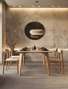 MAZZONI EXPORT LIAM Șnur Kraft/cadru Stejar Natural - SCAUN DIN LEMN ÎMPLETIT PENTRU LIVING SUFRAGERIE BUCĂTĂRIE MODERN CLASSIC BOHO
