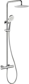 Set de duș DRAGOR cu baterie termostatică, crom lucios
