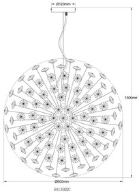 Lustra suspendata design elegant KATRINA 60cm acrom 64135H2C GL