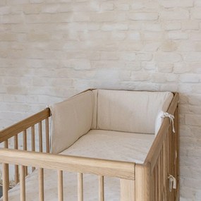 Pătuț în culoare naturală din lemn de stejar cu înălțime reglabilă 60x120 cm Forrest – Vipack