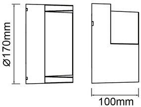 Aplica LED CCT pentru exterior IP65 CREEK diametru 17cm, corten MA-8856