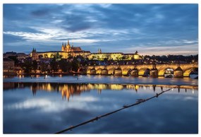 Tablou cu palatul din Praga și podul lui Carol (90x60 cm)