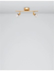 Aplica de perete/tavan cu 2 spoturi design minimalist LUP aurie
