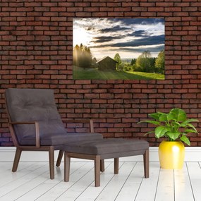 Tablou cabana în pădure (90x60 cm)