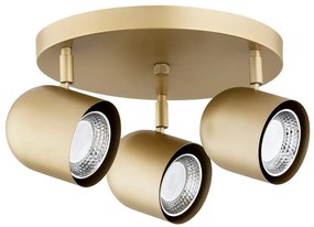 Plafoniera cu 3 spoturi design modern Isola auriu