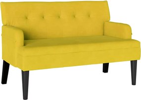 vidaXL Bancă Chesterfield Galben 112 x 65,5 x 75 cm Catifea