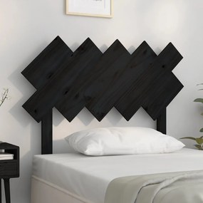 819209 vidaXL Tăblie de pat, negru, 104x3x80,5 cm, lemn masiv de pin