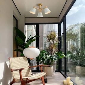 Brilagi - Lustră aplicată LUND WOOD 3xE27/40W/230V Ø 50 cm, lemn de cauciuc