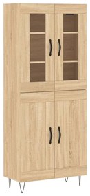3198372 vidaXL Dulap înalt, stejar sonoma, 69,5x34x180 cm, lemn compozit