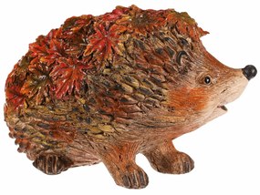 Decorație de toamnă Arici cu frunze, 22 x 13 x 15cm, poliresină