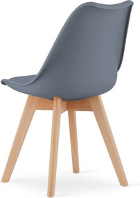 OFERTA Scaun gri inchis BALI MARK cu picioare din lemn de fag II. calitate