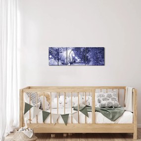 Tablou - Noaptea magică de iarnă (cu ceas) (90x30 cm)