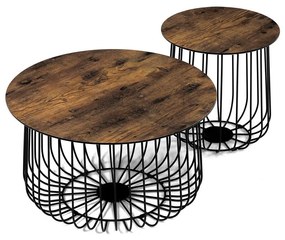 Set 2 măsuțe de cafea Adelantarla (old style wood). 1121139