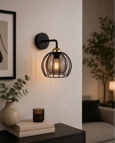 Aplică SOLO BLACK 1xE27/60W/230V black/gold