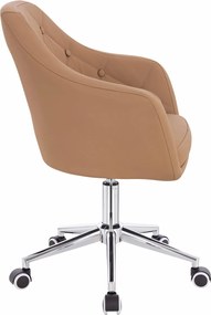 HR831K Scaun Caramel Piele Ecologica Premium Soft cu Bază Cromata