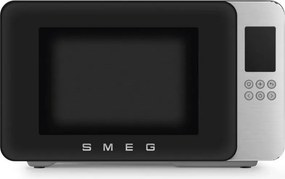 Cuptor cu microunde si gratar 4in1 SMEG Collezione MOC01BLMEU, 1900 W, 29 l, 18 programe, Inchidere lina, Semnal sonor, Ecran LCD, Negru mat