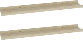 vidaXL Rafturi de perete 2 buc. Stejar Sonoma 60x9x3 cm