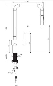 MOMI Baterie Bucătărie cu Pipă Extractibilă – Cromat (BKM_073N)