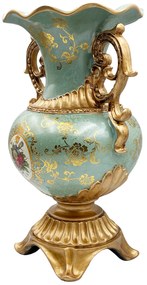 Vaza decorativa PAULETTE, Bleu turcoaz, 25x37cm