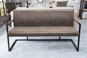 Bancheta design industrial Loft 160cm, vintage taupe