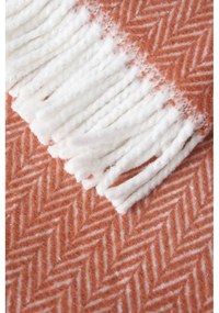 Pled din amestec de bumbac Euromant Skyline, 140 x 180 cm, roșu teracotă