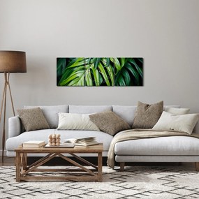Tablou - Frunze tropicale (cu ceas) (90x30 cm)