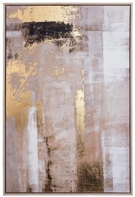 Tablou decorativ in ulei maro/auriu din MDF si panza, 62,6x4,3x92,6 cm, Bold Abstract Bizzotto