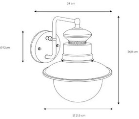 Lucide 11811/01/06 - Aplica perete exterior FIGO 1xE27/60W/230V