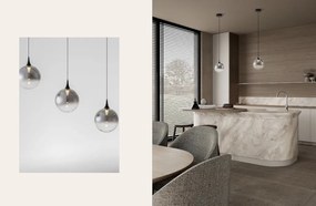 Lustra moderna cu 5 pendule LED, Metal, Sticla, Fumuriu, ORENDA