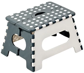 Taburet pliabil Kesper 70533, alb/gri, 35 x 22 x27 cm