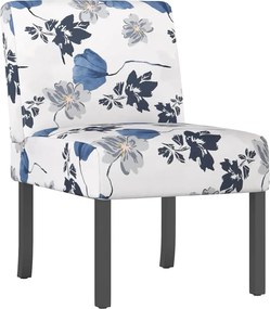 vidaXL Fotoliu, material textil înflorat cu albastru