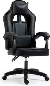 Scaun gaming IMPERIA, negru, piele ecologica/metal, 64x64x104/116 cm
