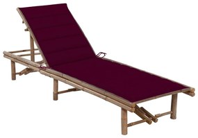 vidaXL Șezlong de grădină cu pernă, bambus