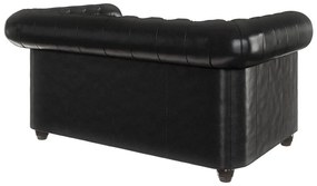 Canapea neagră extensibilă cu tapițerie din imitație de piele 148 cm York – Ropez