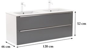 Dulap inferior Vario Trim 120 cu lavoar alb-antracit