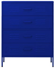 Comoda cu sertare, bleumarin, 80x35x101,5 cm, otel Bleumarin