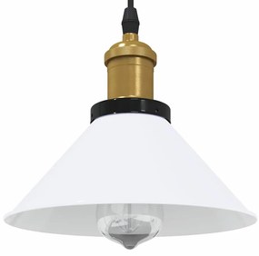 vidaXL Lampă suspendată reglabilă pe înălțime E27 alb lucios metal